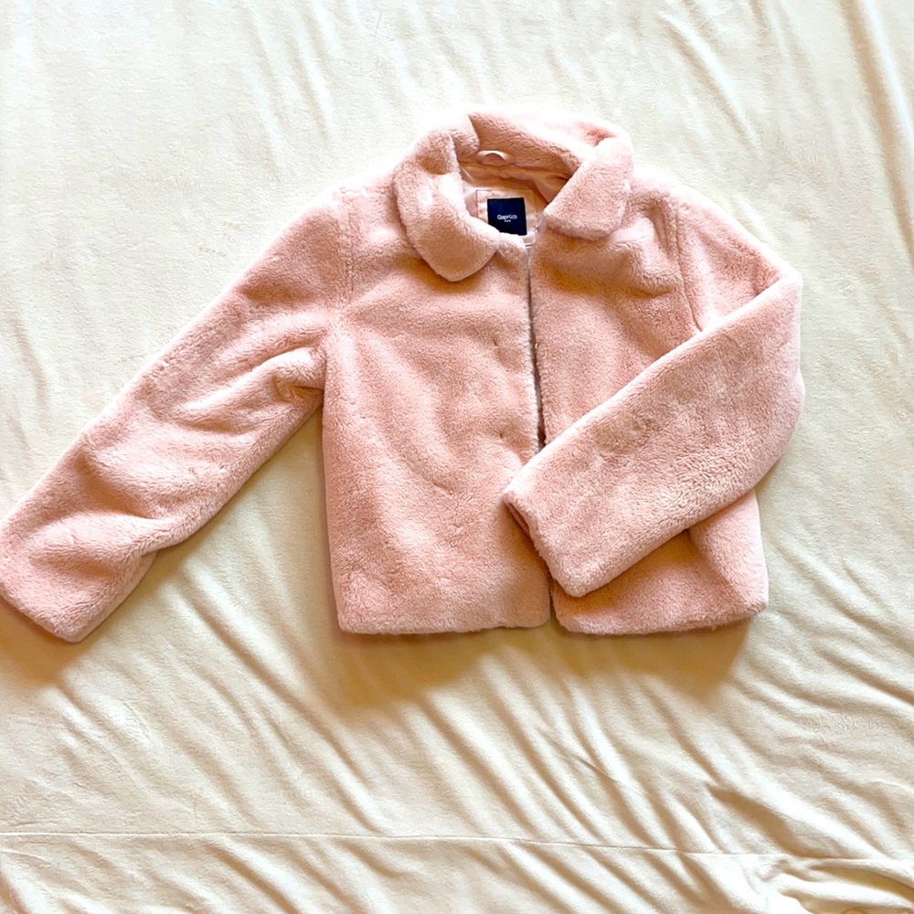GAP Baby Pink Faux Fur Coat